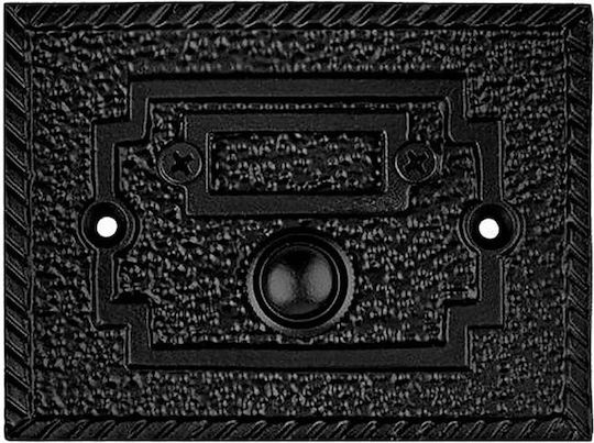 Roline K396 Complete Wall Push Bell Button with Frame 10x7.5cm Black