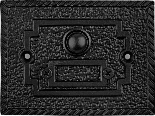 Roline K396 Complete Wall Push Bell Button with Frame 10x7.5cm Black