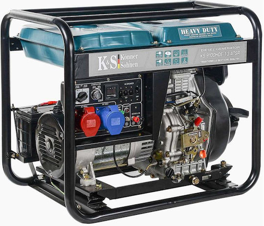 Könner & Söhnen 9100HDE-1/3 ATSR Τριφασική Γεννήτρια Πετρελαίου Τετράχρονη με Χειροκίνητη - Αυτόματη Μίζα και Μέγιστη Ισχύ 9kVA