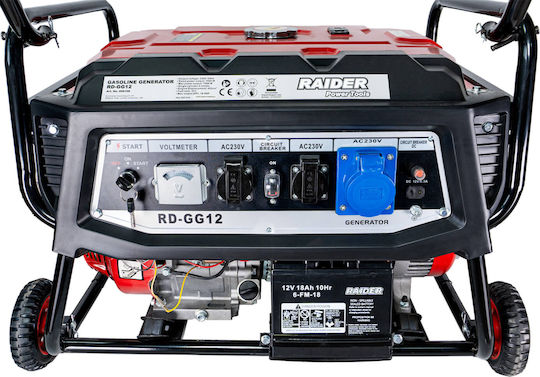 Raider RD-GG12 Generator Benzină (în patru timpi) Patru timpi cu Roți și Putere Maximă 7.5kVA