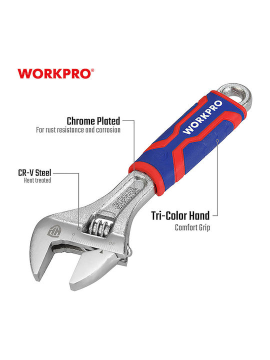 WorkPro French Wrench with Adjustable Opening 8mm 200mm