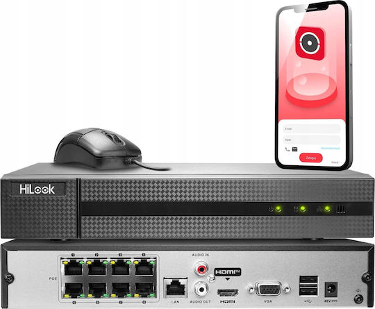 Hikvision NVR-8CH-4MP/8P Καταγραφικό NVR με Ανάλυση Full HD+