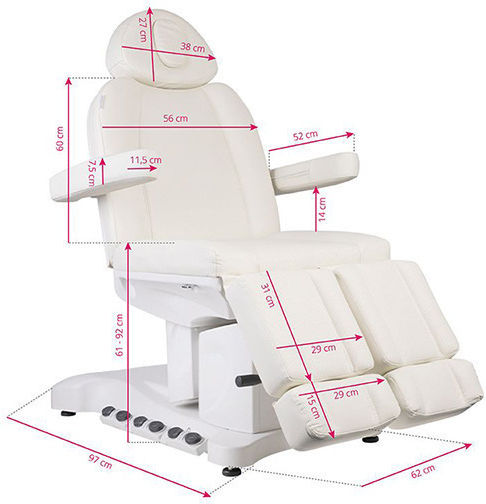 Pedicure Chair White with Adjustable Height and Electric Lifting Mechanism