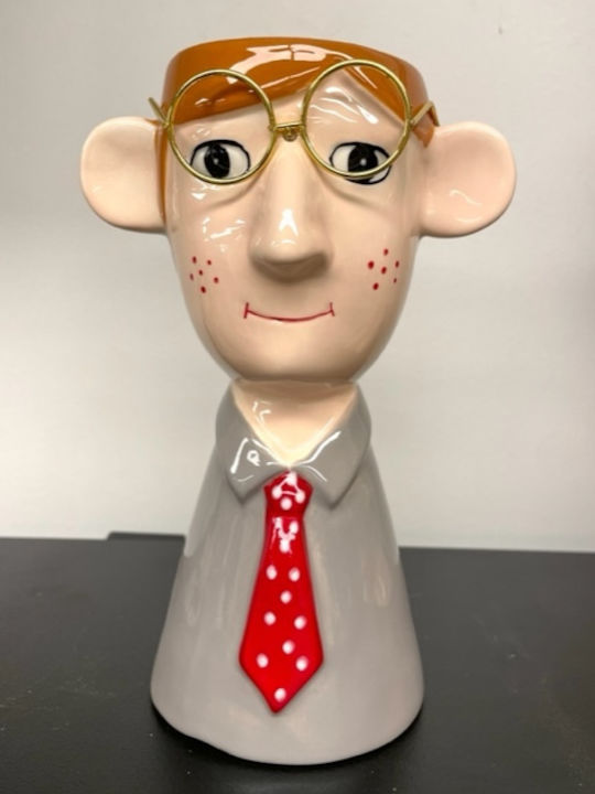 JK Home Decoration Professor's Head Blumentopf Keramik Mehrfarbig JK Home Decoration Professor's Head Blumentopf Keramik Mehrfarbig
