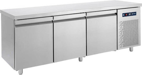Bambas Frost Английски превод: Stainless Steel Refrigerator Counter 620лт with 3 Doors and Cooling Machine 0/+10°C L216xW70xH85см PM7 216