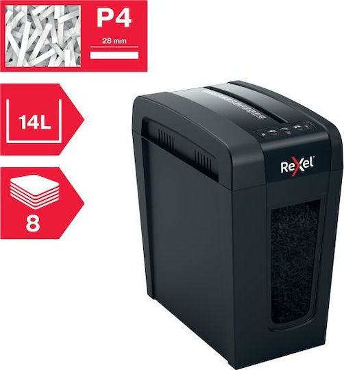 Rexel Καταστροφέας Εγγράφων X8-sl Cross Cut 8 Φύλλων με Κάδο 14lt