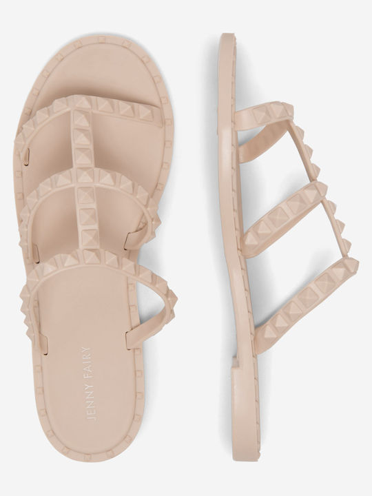 Flache Sandalen für Damen in Beige Farbe