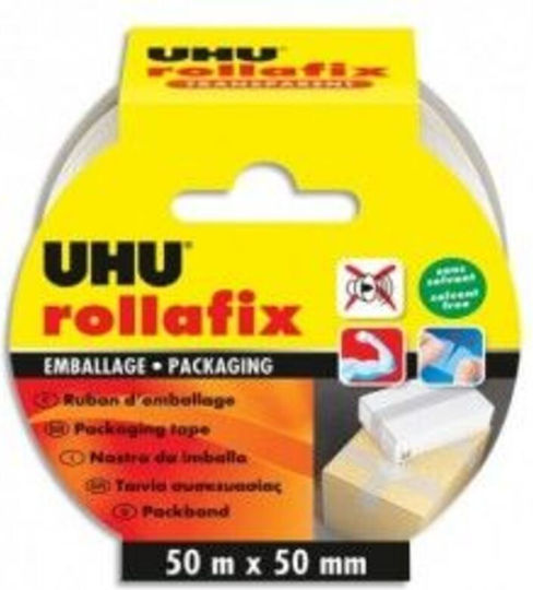 UHU Verpackungsfolie Rollafix Durchsichtig 50mm x 50m Transparent