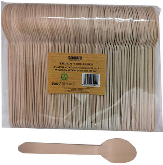 Colorato Biodegradable Spoon Disposable Wooden 100pcs