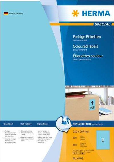 Herma 100 Selbstklebende A4-Etiketten 210x297mm