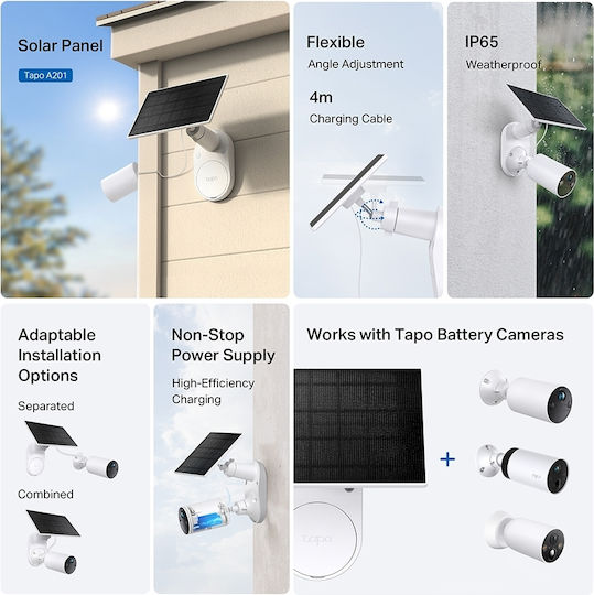 TP-LINK Слънчев панел на CCTV Системи Tapo A201