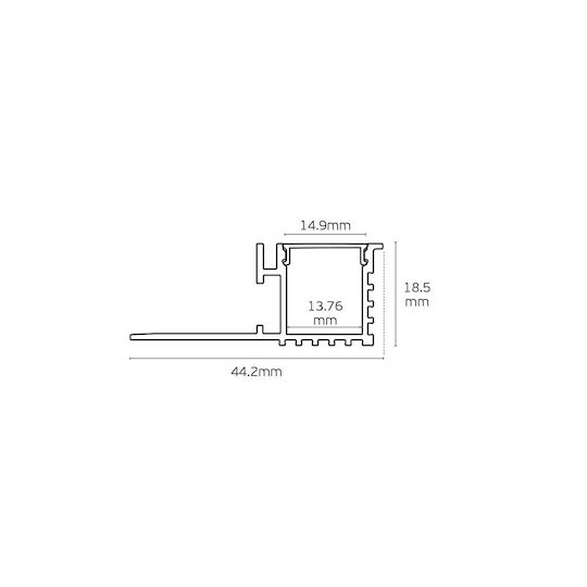 VK Lighting Aluminum Profile for LED Strip 200x1.8x0.2cm
