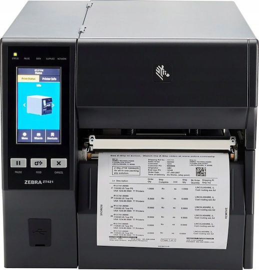 Zebra ZT421 Label Printer Thermal & Direct Transfer USB, Serial, Bluetooth, Ethernet 300 dpi