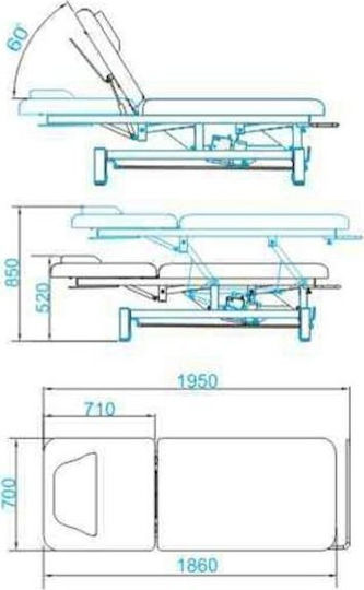 ZCS Azzurro 684 Легло Масаж и Физиотерапия Бял 186x70см.