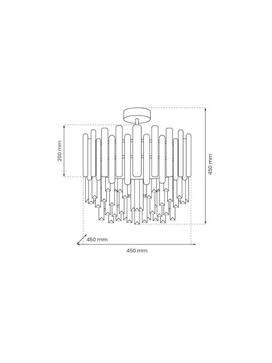 Eko Light Aspen Πολυέλαιος 6xE14 με Κρύσταλλα Ασημί ML8809