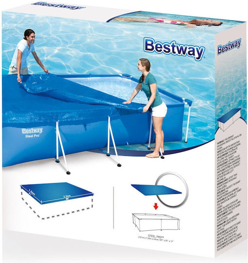 Bestway Sun Protective Rectangular Pool Cover 224x154cm 1pcs