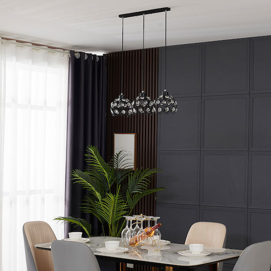 Agora Lighting Verstellbar Hängelampe Florence Schiene mit Fassung E27 65x65x90cm.