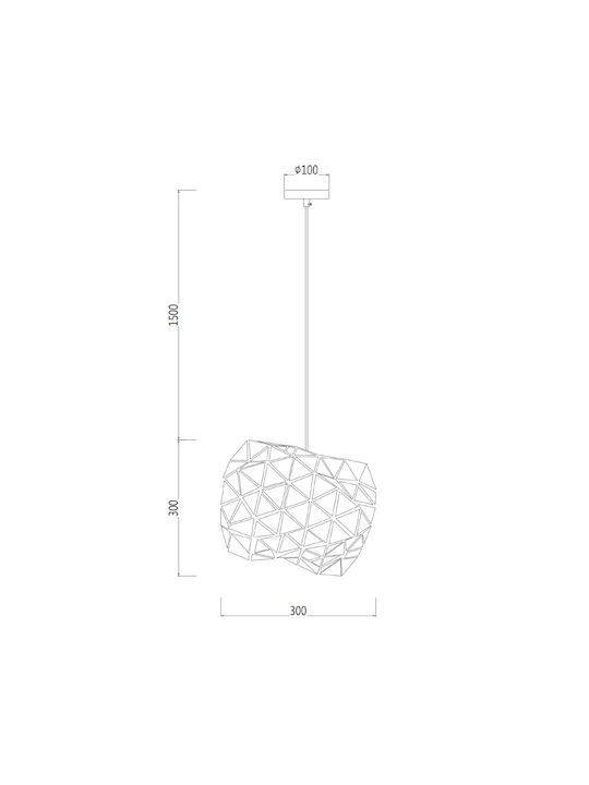 Agora Lighting Adjustable Pendant Light Comet Grid with Socket E27 30x30x176cm