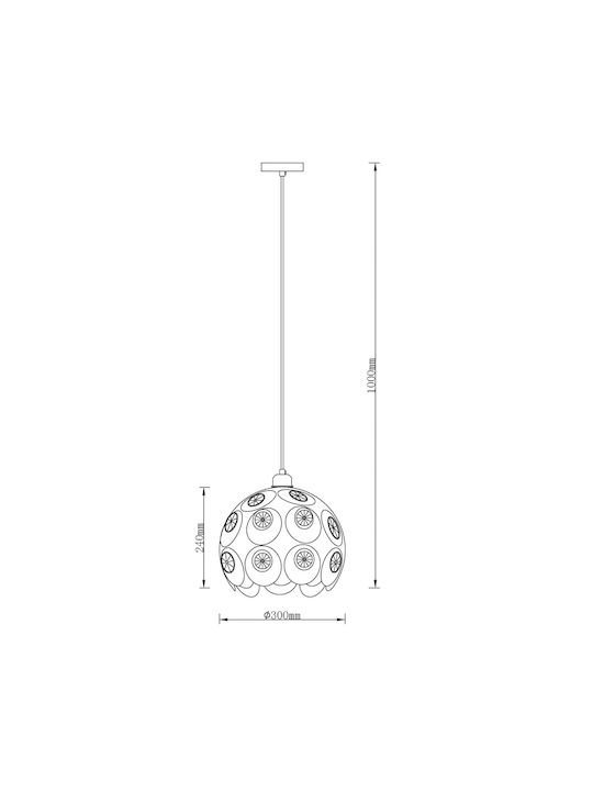 Agora Lighting Ρυθμιζόμενο Κρεμαστό Φωτιστικό Χρυσό