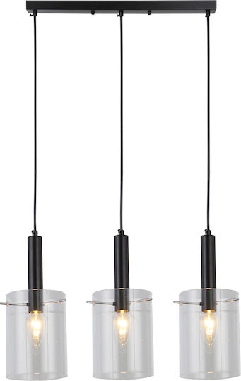 Agora Lighting Ρυθμιζόμενο Κρεμαστό Φωτιστικό Μαύρο Ράγα με Ντουί E27 58x58x100εκ.