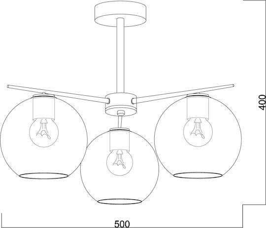 Agora Lighting Hängelampe Nova Kugel mit Fassung E27 50x50x40cm.