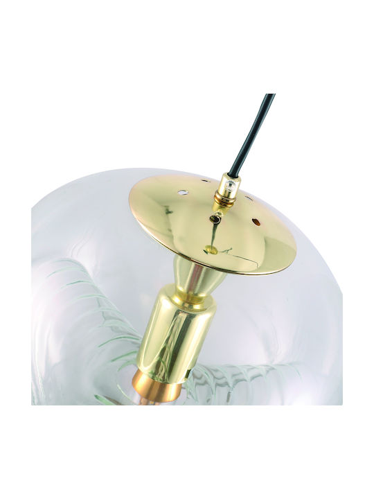 Agora Lighting Ρυθμιζόμενο Κρεμαστό Φωτιστικό Διάφανο Μπάλα με Ντουί E27 25x25x125εκ.