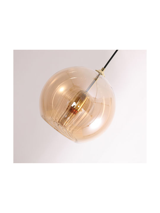 Agora Lighting Verstellbar Hängelampe Gold Kugel mit Fassung E27 25x25x125cm.