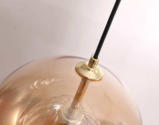 Agora Lighting Регулируема Висящо Осветително Тяло Златист Топка с Цокъл E27 25x25x125см.