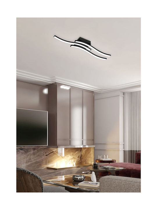 Trio Lighting Route Ceiling Mount Light 56cm Black with Integrated LED