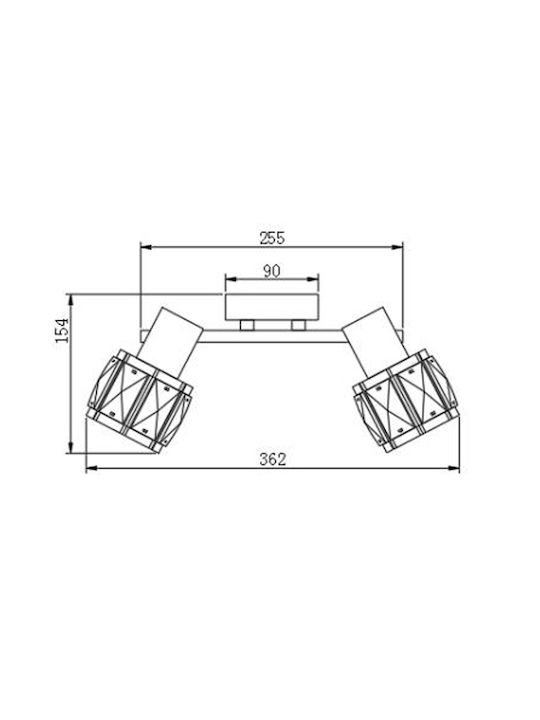 Agora Lighting Deckenleuchte Silber mit Fassung E14 mit Kristalle