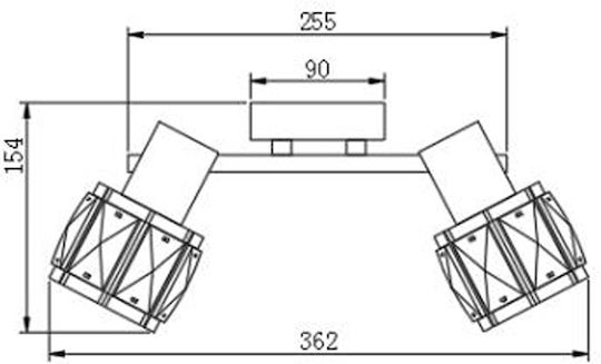 Agora Lighting Πλαφονιέρα Οροφής Ασημί με Ντουί E14 με Κρύσταλλα
