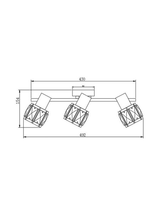 Agora Lighting Таванно осветление 49бр Златист с Фасунга E14 с Кристали