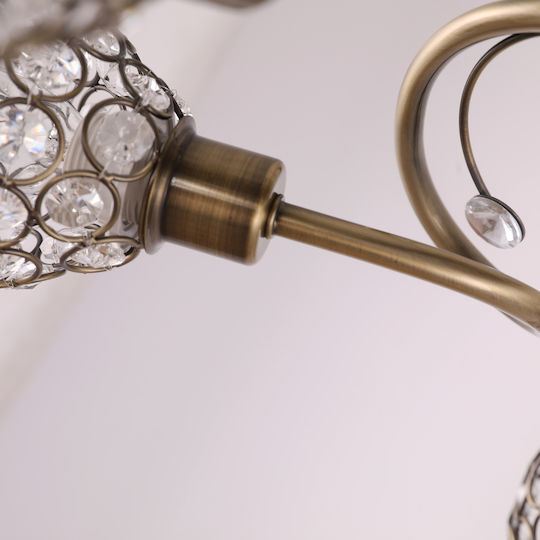 Agora Lighting Πλαφονιέρα Οροφής 59εκ. Χρυσή με Ντουί E14