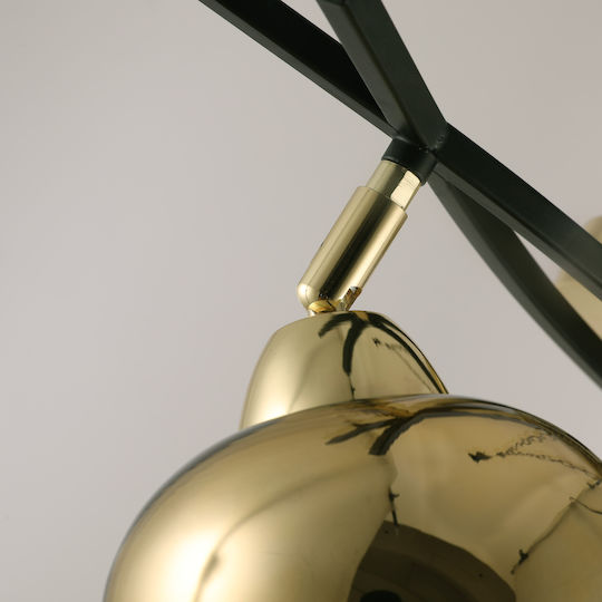 Agora Lighting Πλαφονιέρα Οροφής Χρυσή με Ντουί E27
