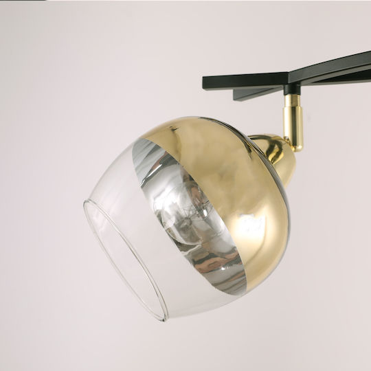 Agora Lighting Πλαφονιέρα Οροφής Χρυσή με Ντουί E27
