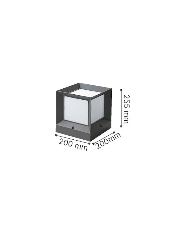 Inlight Outdoor Lantern Floor Lamp IP44 for E27 Socket Gray