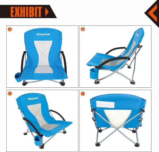KingCamp Small Chair Beach Blue 58x59x67cm