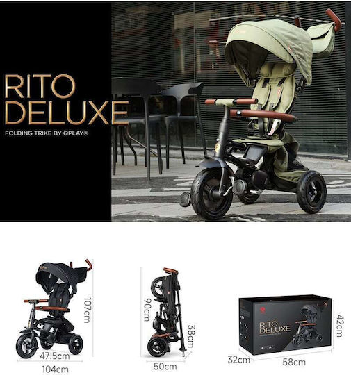Q Play Rito Deluxe Πτυσσόμενο & Μετατρεπόμενο για 10 Μηνών Καφέ