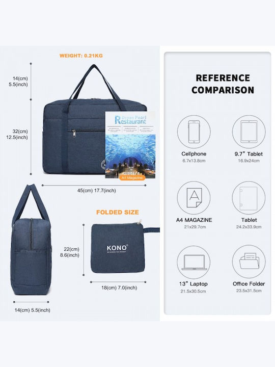 Miss Lulu Foldable Waterproof Storage Cabin Travel Handbag Navy