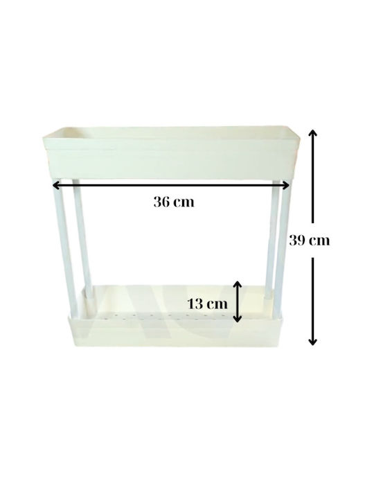 Femmit Rafturi de organizare a bucătăriei Plastic în Alb Culori 36x39x13cm