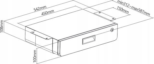 Under-desk Drawer Organizer 5kg Max Mc-461
