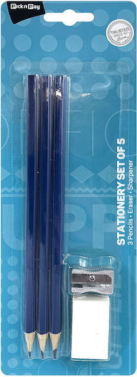 Schulset Bleistift Radiergummi Anspitzer 24x8,5cm Justnote 703434