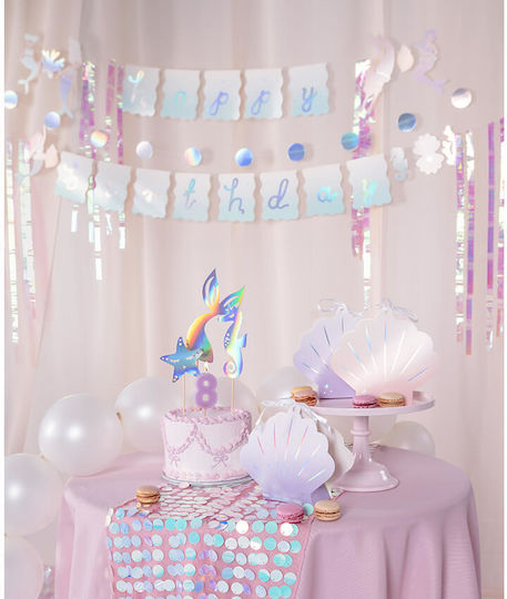 PartyDeco Papier Box für Geschenke mit Motiv "Meerjungfrau" Rosa 4Stück