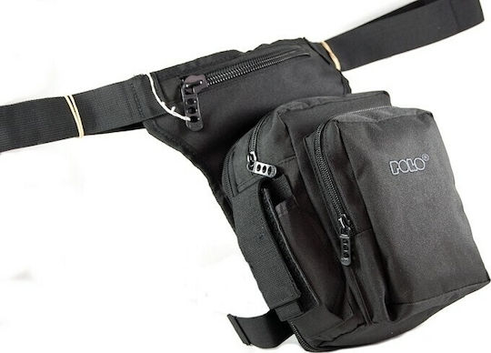 Polo Waist Bag Side Gun Military Pouch Thigh made of Cordura Black 3lt