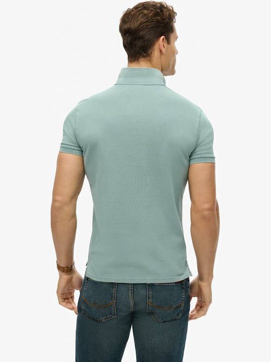 D2 Ovin Vint Polo Short Sleeve Blouse Tourmaline Blue