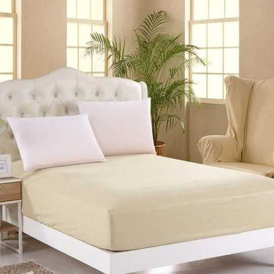 Pucioasa Single 100x200+25cm cu Elastic Cremă