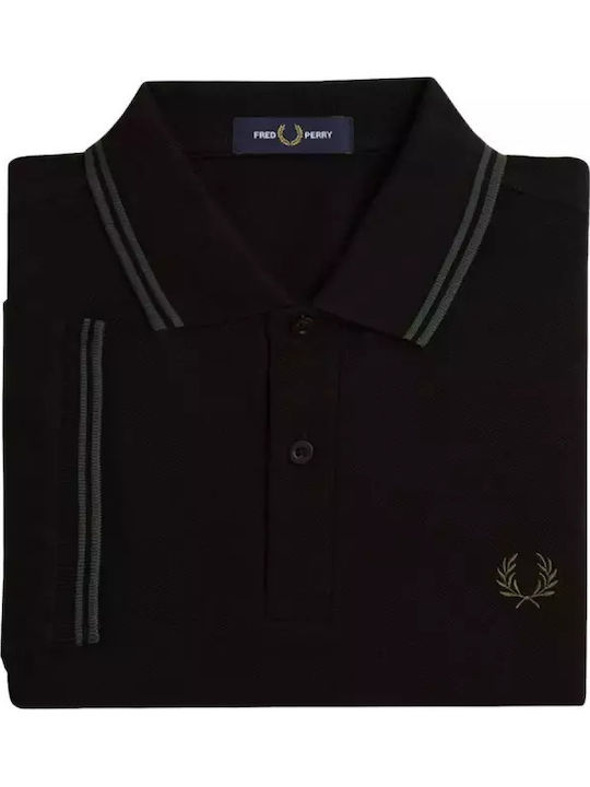 Polo Kurzarmbluse Black, Court Green