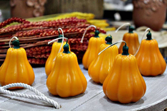 Κολοκύθα Κέρινη Άρωμα Pumpkin Spice Σχ.αχλάδι 7,7x6cm