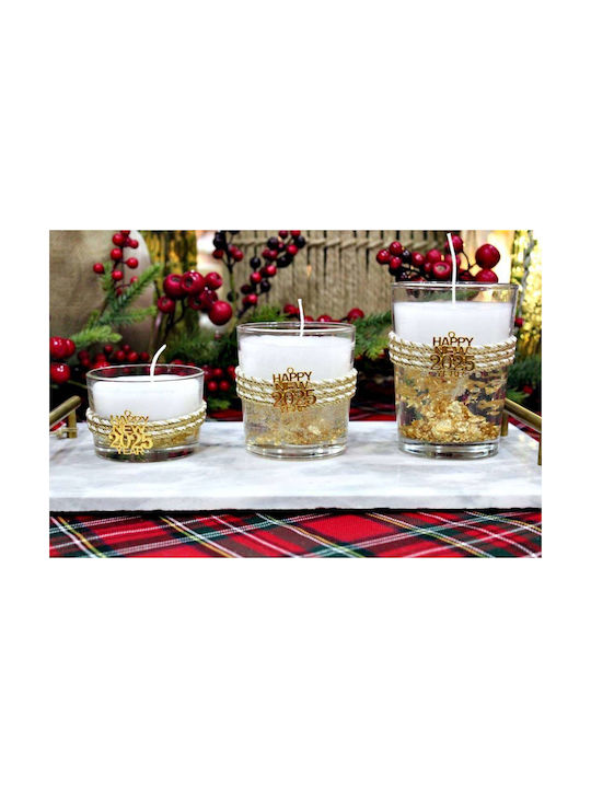 Aromatic Candle Glass Φ 8.2 X 5.8 Cm Decoration Gel Gold Leaves