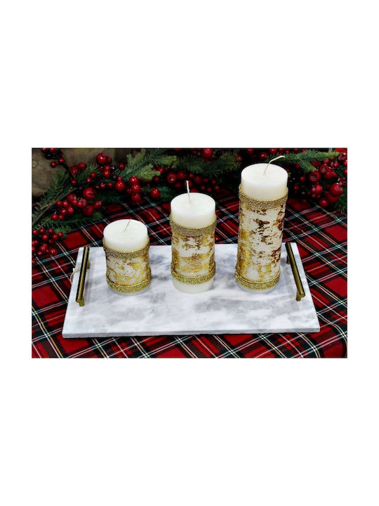 Scented Candle 6.5 X 10 Cm Gold Cord Gold Leaves